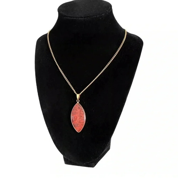 Cherry Quartz Crystal Gemstone Gold Pendant Necklace Positive Energy Attraction - Picture 2 of 5